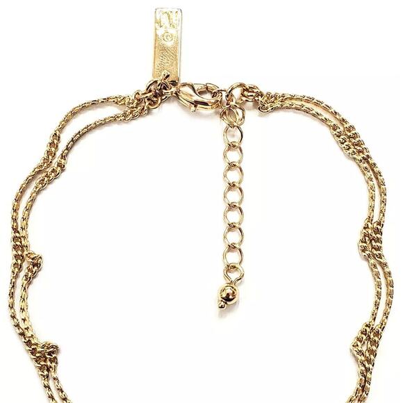 Gold Tone Anklet Double Chain Style Fashion Elegant Shiny Everyday Wear Chic NWT - Picture 3 of 6